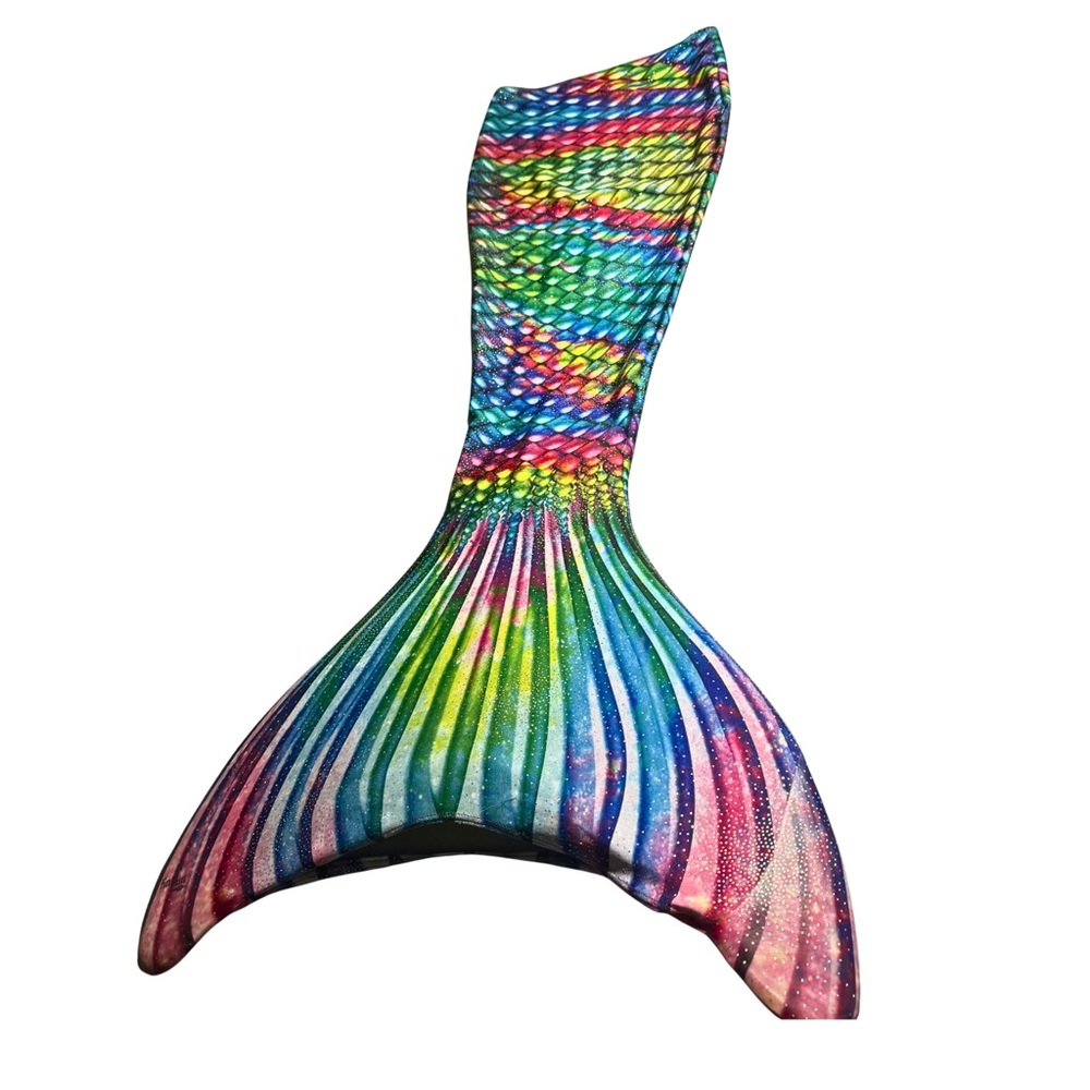 Fun Fun Rainbow Reef Mermaid Tail with Monofin Medium Swim Pool Party
